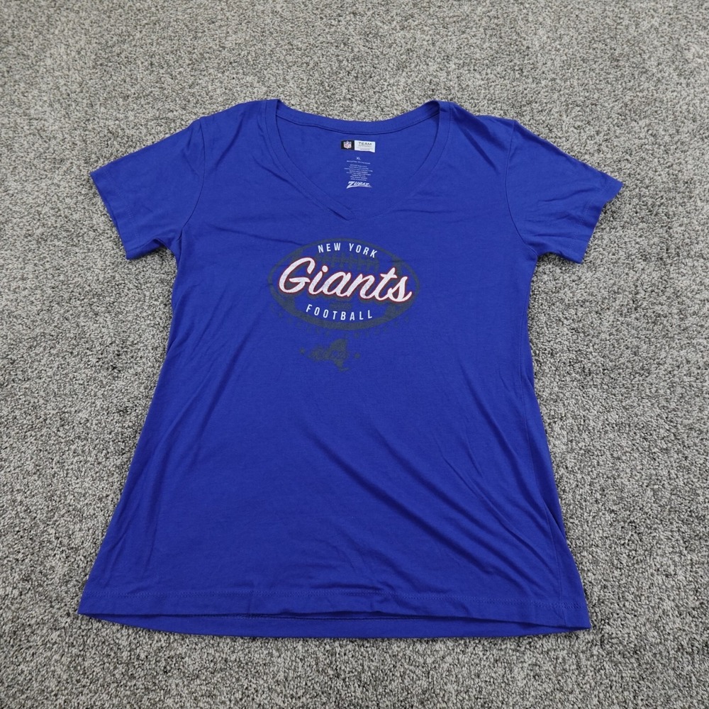 New York Giants Shirt Womens Extra Large Blue NFL Football Lightweight Preppy